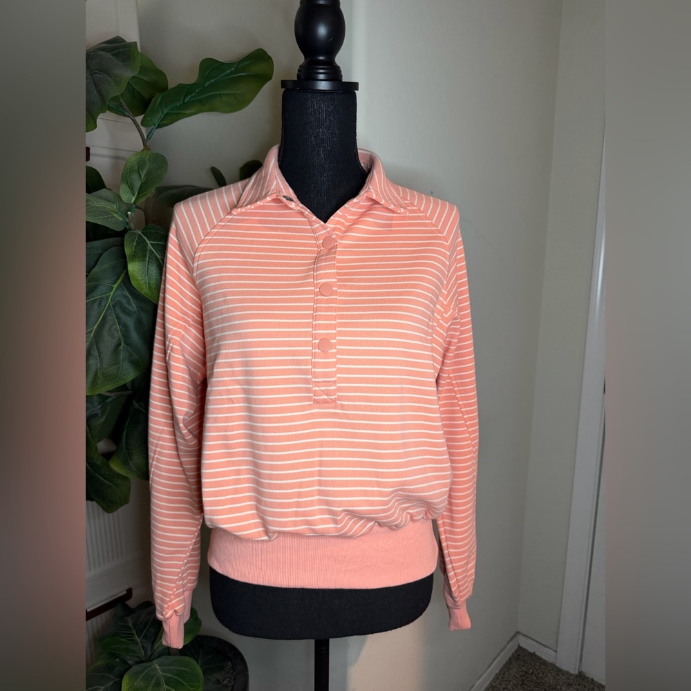 UMGEE Striped Coral Long Sleeve Top